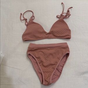 L*Space High Rise High Leg Pink Bikini S